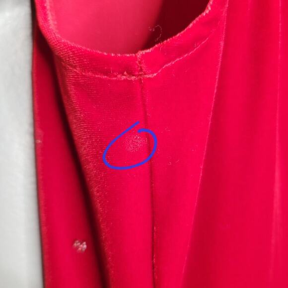 VTG City Triangles 90s y2k dress‎ women's L red sleeveless sparkle slinky velvet - Picture 7 of 11